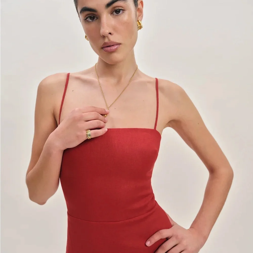 REFORMATION Petites Frankie Linen Dress - NWT - Picture 3 of 6